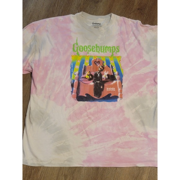 Goosebumps‎ Pink Tie Dye T-Shirt He's Still Walking Graphic Novelty 2XL Y2K - Picture 1 of 6